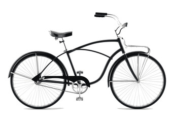 Retro bicycle on a white background.