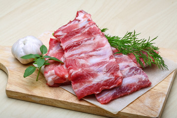 Raw pork ribs