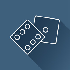 Vector  dice flat icon  isolated outline. Eps10