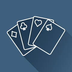 Vector flat isolate game cards icon. Eps10