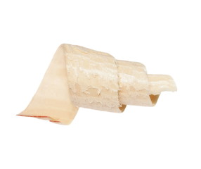 Wood shavings isolated on white background