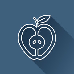 Vector apple flat icon isolated outline. Eps10