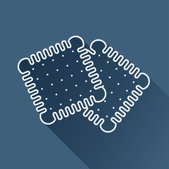 Fototapeta premium Vector two biscuits flat icon isolated outline. Eps10