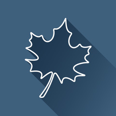 Vector flat  maple  leaf icon isolated outline. Eps10