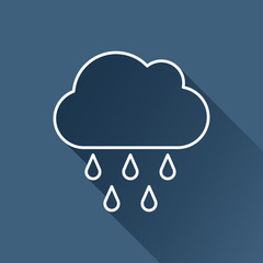 Vector flat isolate cloud rain icon outline. Eps10