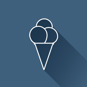 Vector flat ice-cream icon  isolated outline. Eps10