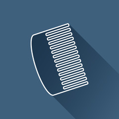 Vector white hairbrush flat icon outline. Eps10