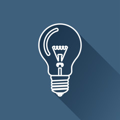 Vector flat  lightbulb icon isolated outline. Eps10