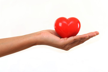 Fototapeta na wymiar Hand holding Red heart shape