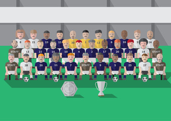 Vector soccer attacker position on pitch flat graphic