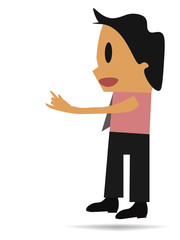 Businessman show hand sign with love. Vector illustration.