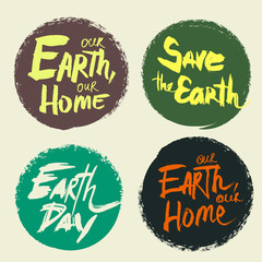 Set lettering Earth Day