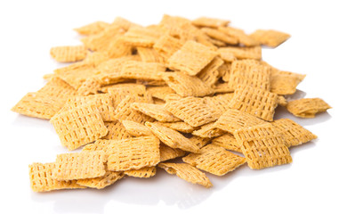 Oat breakfast cereal over white background