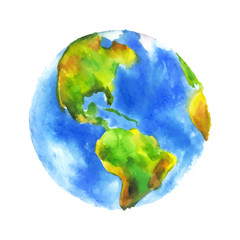 Watercolor globe