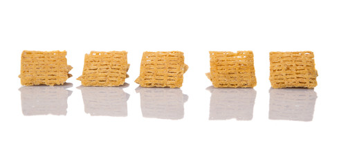 Oat breakfast cereal over white background