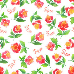 Watercolor rose pattern