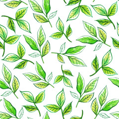 Watercolor pattern leaves