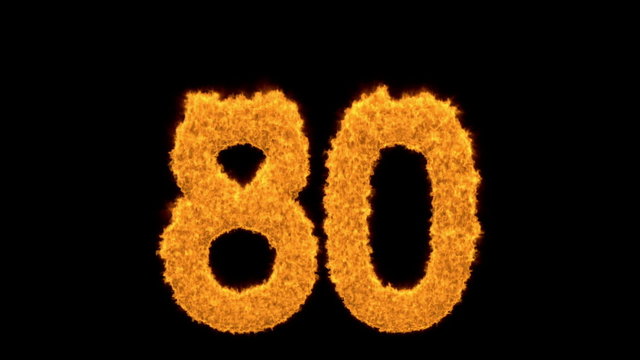 Flaming orange fiery number 88