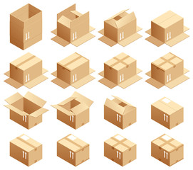 段ボール箱を組み立てる