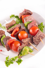 grilled meat with vegetables
