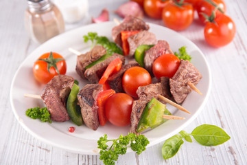 grilled meat with vegetables