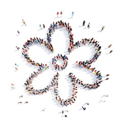 people in the shape of a flower, and ecology.