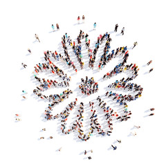 Obraz premium people in the shape of a flower, and ecology.
