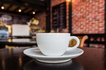 Coffee cup on the table.