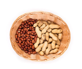 Basket full with peanuts
