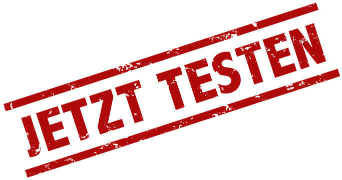 Jetzt testen stempel rot