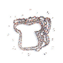 people in the form of a sandwich.