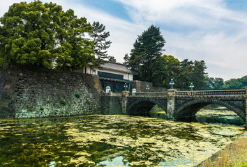 Fototapeta na wymiar stone bridge of main gate at Tokyo Imperial Palace