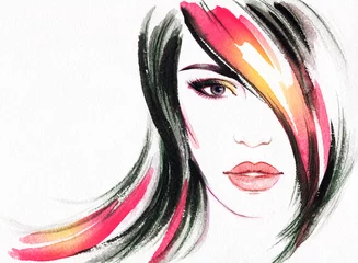 Photo sur Plexiglas Visage aquarelle woman portrait .abstract watercolor