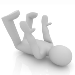 3d man isolated on white. Series: morning exercises - flexibilit