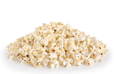 Popcorn isolated on white background.
