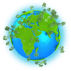 Africa, Europe and Western Asia on planet Earth