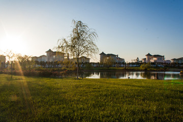 Turkmenistan - Sunset in a resort
