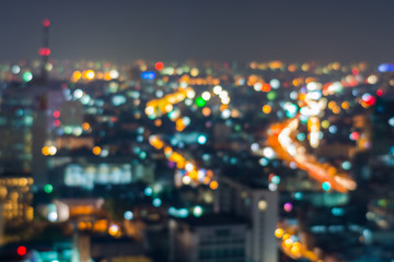 Abstract, night cityscape light blur bokeh