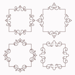 Set of four calligraphic frames