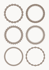 Set of six round frames