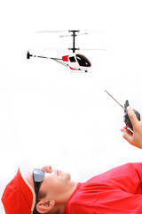 The flying RC helicopter