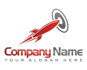 rocket plane airplane logo image vector