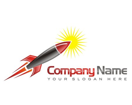 rocket plane airplane logo image vector