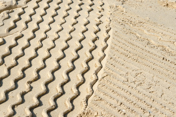 Vehicle tracks in sand, Dubai