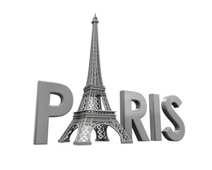 Eiffel Tower with Paris Text