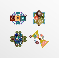 Set of abstract geometric shapes with options