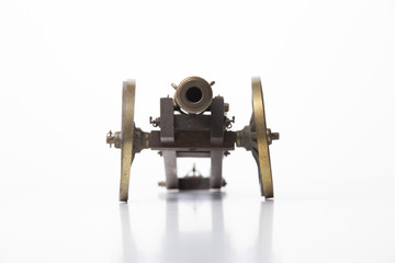 Old Cannon Model Isolated on White