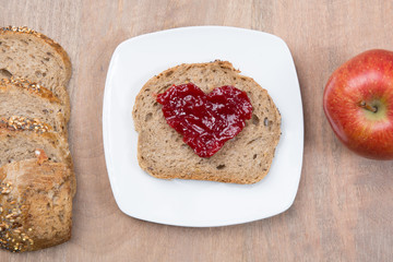 Heart shaped with marmelade - Love concept