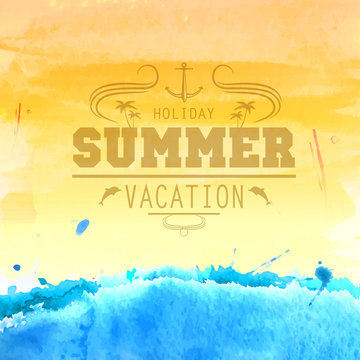 Summer watercolor background