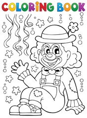 Coloring book with cheerful clown 4